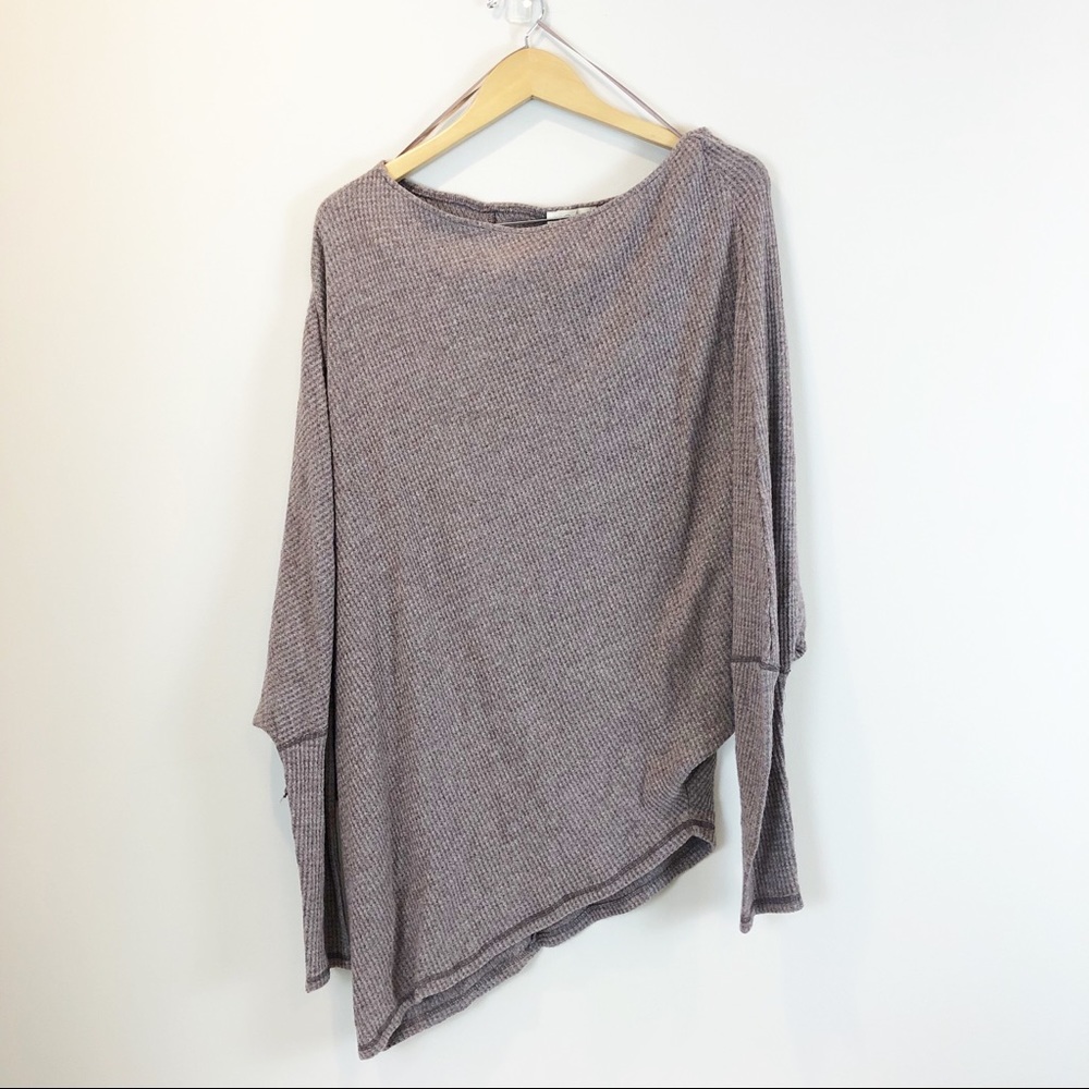 EASEL Off the Shoulder Mauve Waffle Weave Top Women's Large - Picture 2 of 6